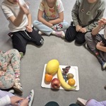 dzieci oglądają owoce_ z których wykonają salatkę owocową.jpg